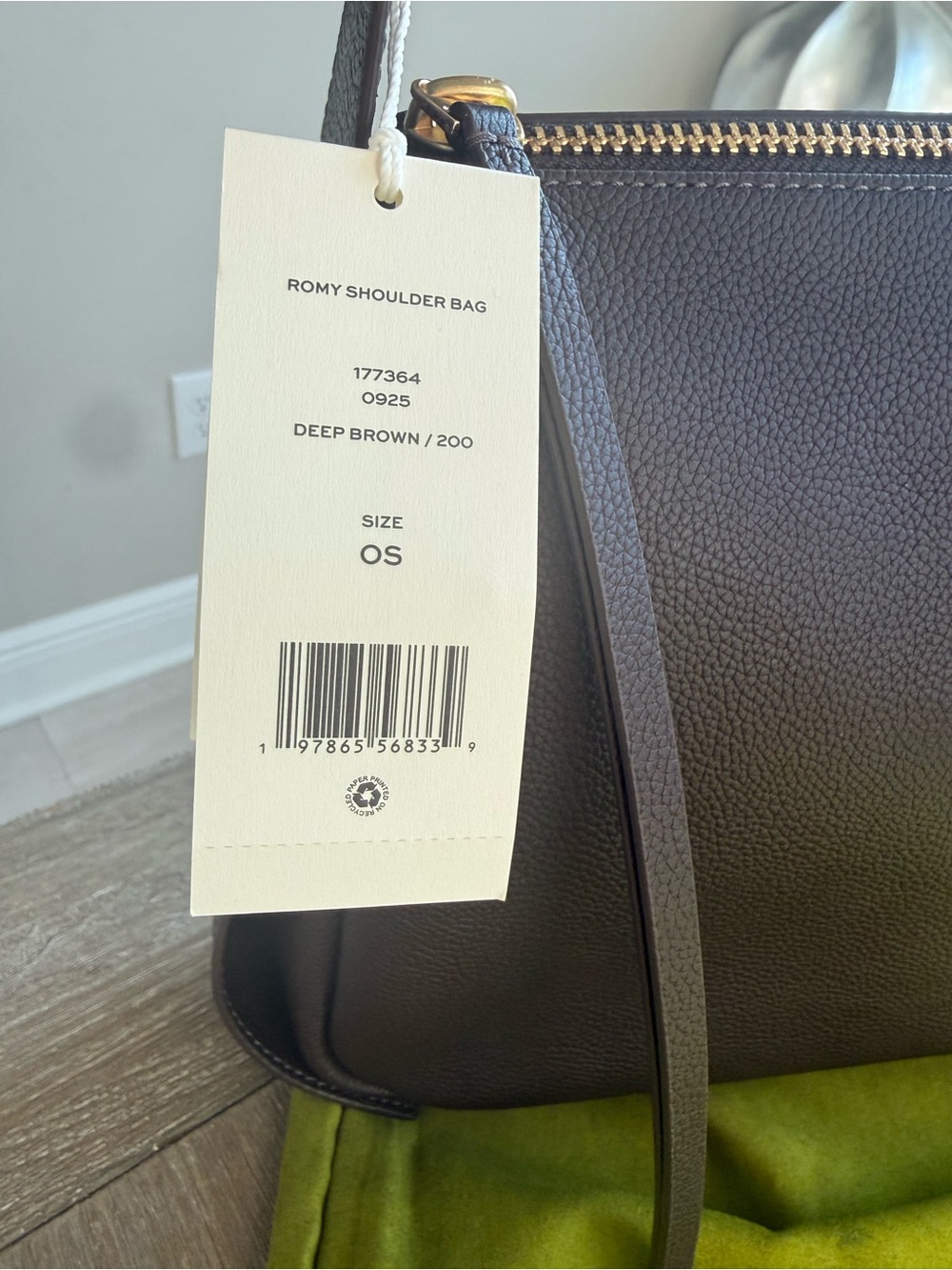 NWT Tory Burch ROMY shoulder bag in deep brown - Picture 2 of 10